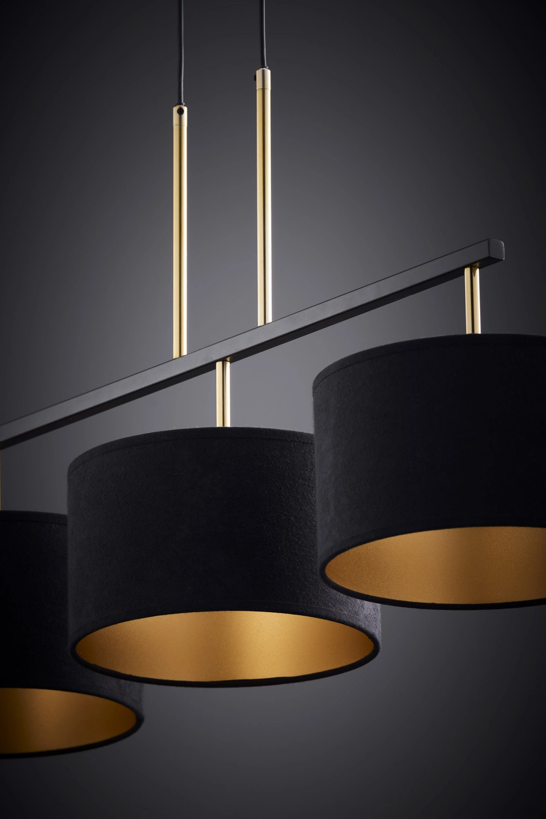 Lampa wisząca w stylu modern classic MARII 3 czarny/złoty, 3 × E27 – Sigma Lighting 41836 - obrazek 3