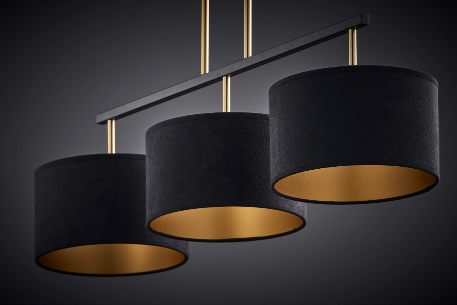 Lampa wisząca w stylu modern classic MARII 3 czarny/złoty, 3 × E27 – Sigma Lighting 41836 - obrazek 2