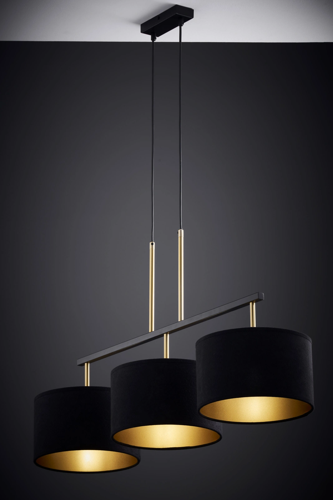 Lampa wisząca w stylu modern classic MARII 3 czarny/złoty, 3 × E27 – Sigma Lighting 41836 - obrazek 4