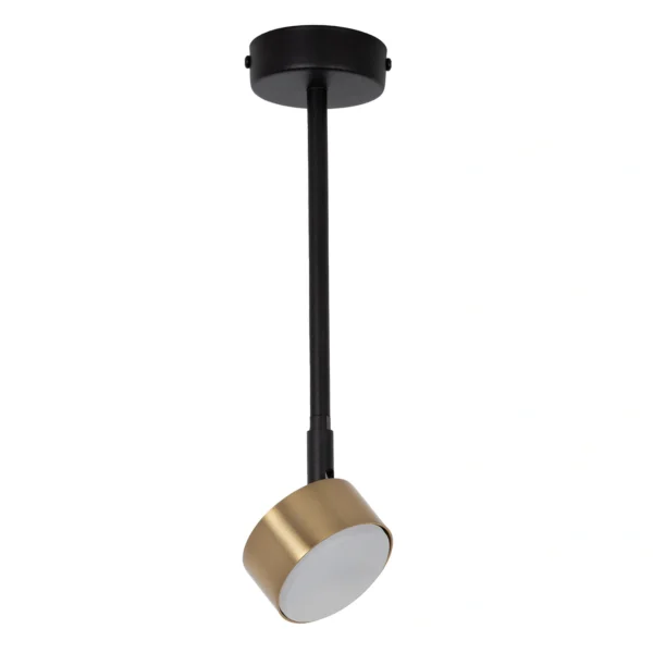 Plafon minimalistyczny NEMO 1 L czarny/ złoty szczotkowany, LED – Sigma Lighting 41086