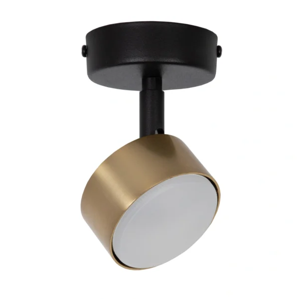 Plafon minimalistyczny NEMO 1 S czarny/złoty szczotkowany, LED – Sigma Lighting 41084