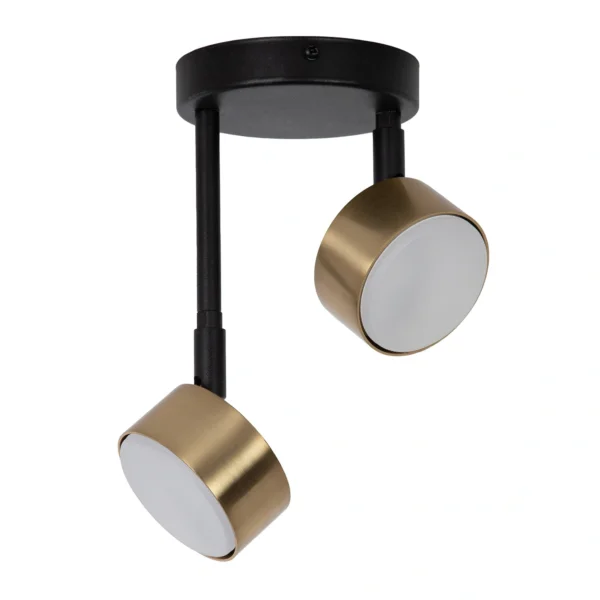 Plafon minimalistyczny NEMO 2 czarny/złoty szczotkowany, LED – Sigma Lighting 41087