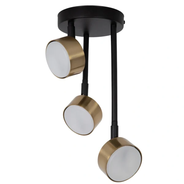 Plafon minimalistyczny NEMO 3 czarny/złoty szczotkowany, LED – Sigma Lighting 41088