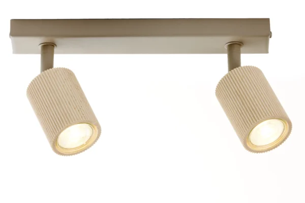 Spot sufitowy minimalistyczny OPTIC wood ruchomy 2 ciepły beż / drewno naturalne, 2 × GU10 – Sigma Lighting 41877