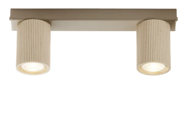 Spot sufitowy minimalistyczny OPTIC wood S2 ciepły beż / drewno nauralne, 2 × GU10 – Sigma Lighting 41885