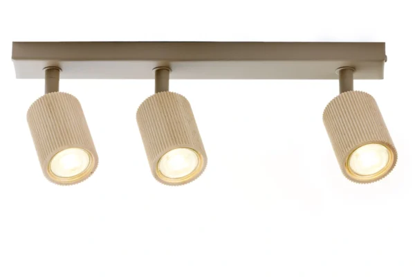 Spot sufitowy minimalistyczny OPTIC wood ruchomy 3 ciepły beż / drewno naturalne, 3 × GU10 – Sigma Lighting 41878