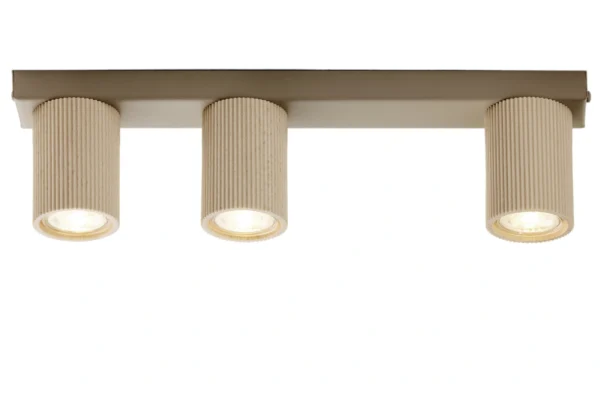 Spot sufitowy minimalistyczny OPTIC wood S3 ciepły beż / drewno nauralne, 3 × GU10 – Sigma Lighting 41886
