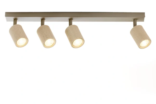 Spot sufitowy minimalistyczny OPTIC wood ruchomy 4 ciepły beż / drewno naturalne, 4 × GU10 – Sigma Lighting 41879