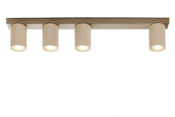 Spot sufitowy minimalistyczny OPTIC wood S4 ciepły beż / drewno nauralne, 4 × GU10 – Sigma Lighting 41887