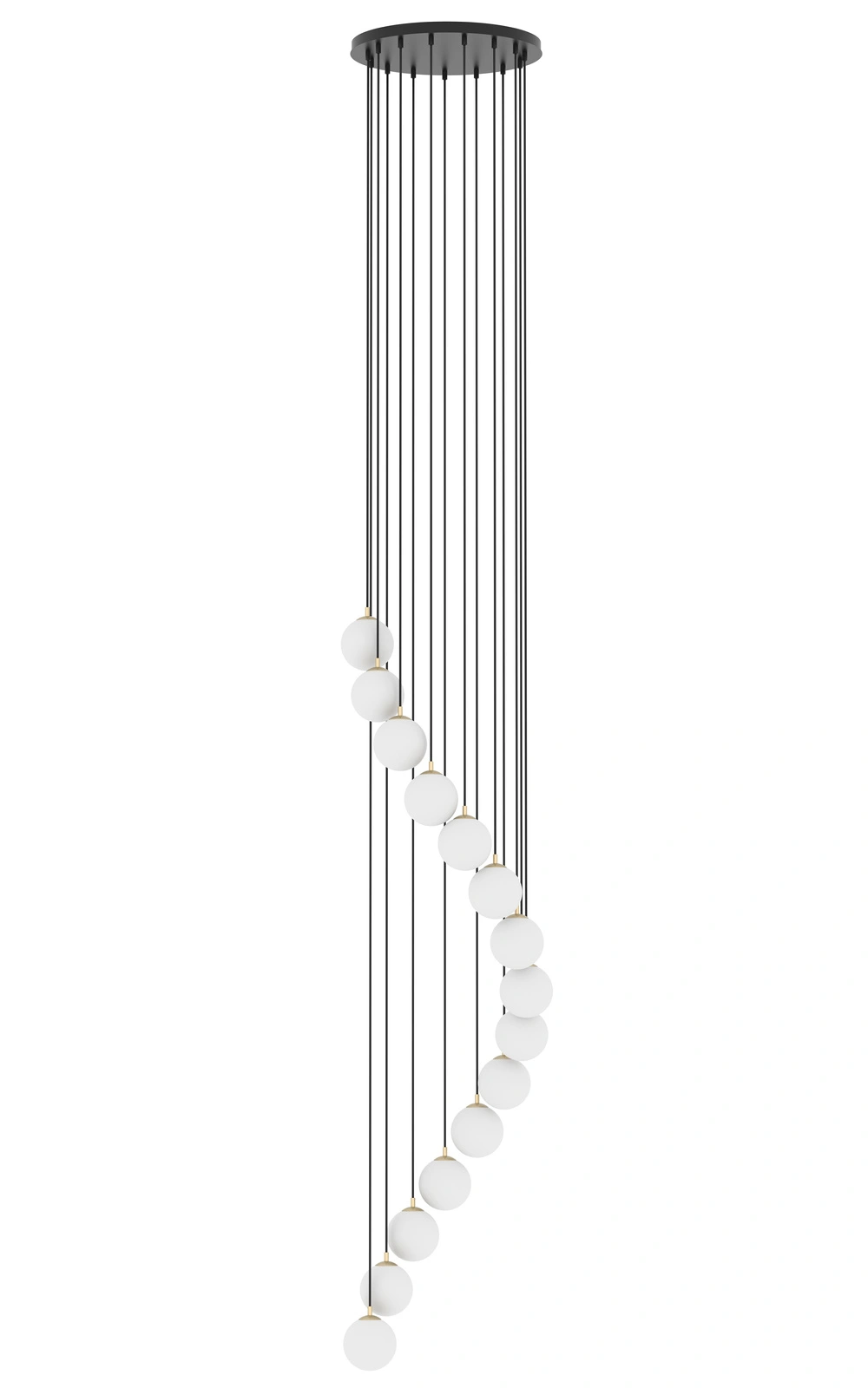 Lampa wisząca nowoczesna PIANO 15 ANTRESOLA czarny /złoty, 15 × G9 – Sigma Lighting 42059