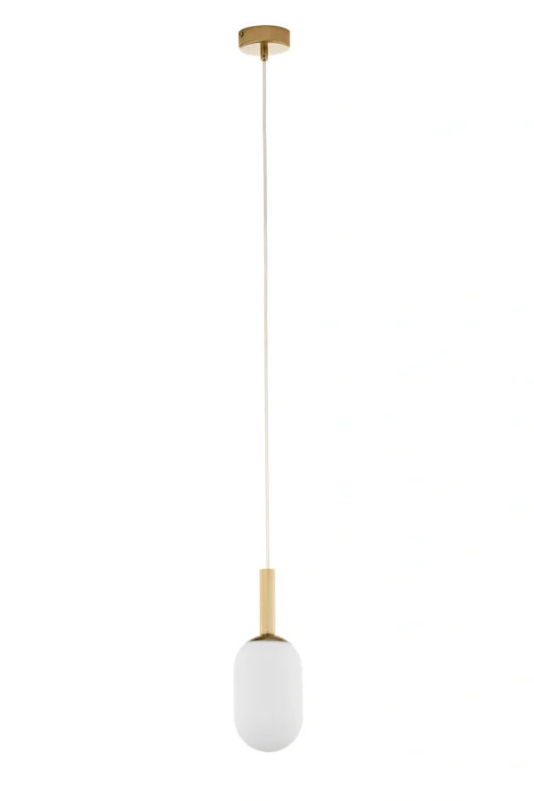 Lampa wisząca w stylu glamour PLUUM 1 S ?10cm złoty szczotkowany, 1 × E14 – Sigma Lighting 41846