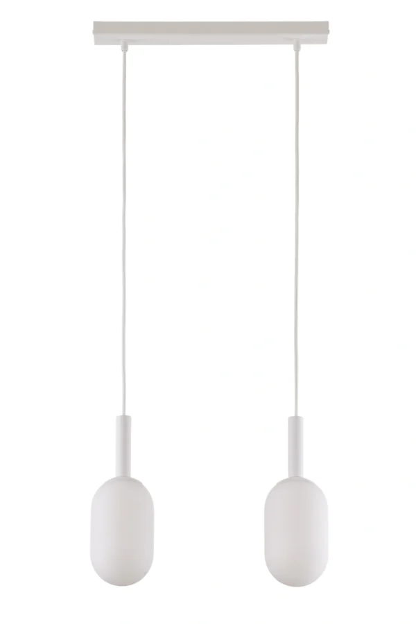 Lampa wisząca w stylu glamour PLUUM 2 biały, 2 × E14 – Sigma Lighting 41850