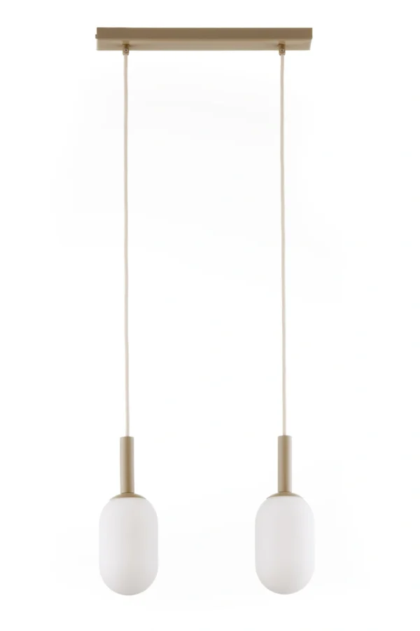 Lampa wisząca w stylu glamour PLUUM 2 ciepły beż, 2 × E14 – Sigma Lighting 41855