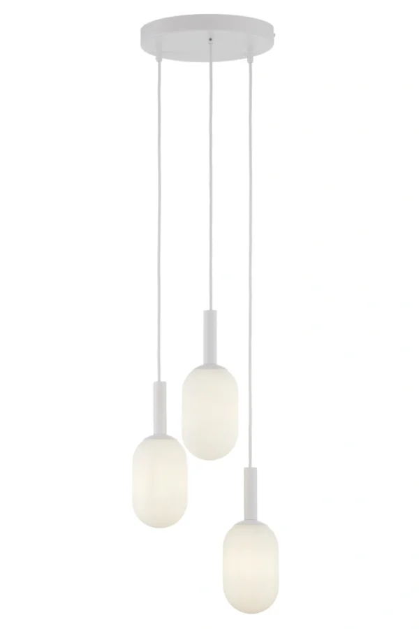 Lampa wisząca w stylu glamour PLUUM 3 koło biały, 3 × E14 – Sigma Lighting 41852