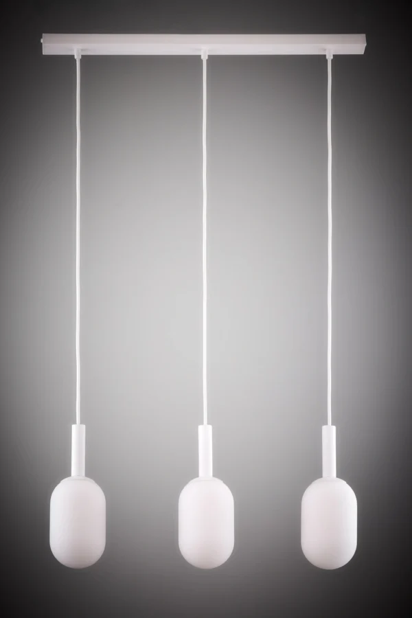 Lampa wisząca w stylu glamour PLUUM 3 prosty biały, 3 × E14 – Sigma Lighting 41851