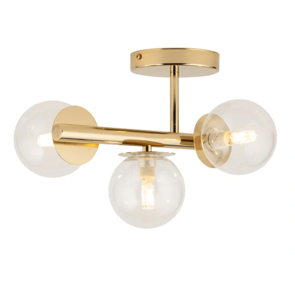 Plafon nowoczesny AVOLA 3 złoty/transparentny, 3 × G9 – Sigma Lighting 40802