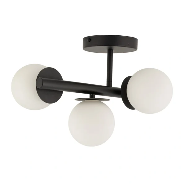 Plafon nowoczesny AVOLA 3 kulki czarne/białe, 3 × G9 – Sigma Lighting 40790