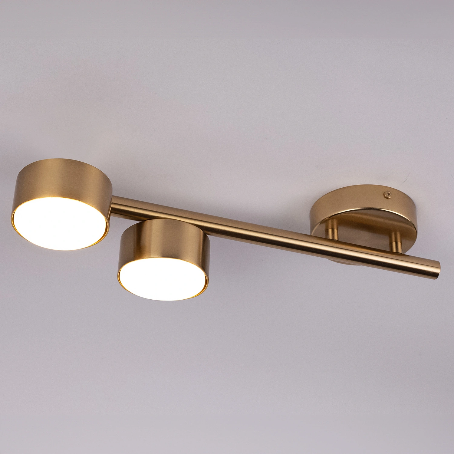 Plafon minimalistyczny PUNTO 2 złoty szczotkowany, LED – Sigma Lighting 40824 - obrazek 2