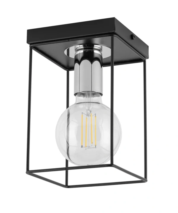 Plafon minimalistyczny VOX 1 czarny/srebrny, 1 × E27 – Sigma Lighting 40698