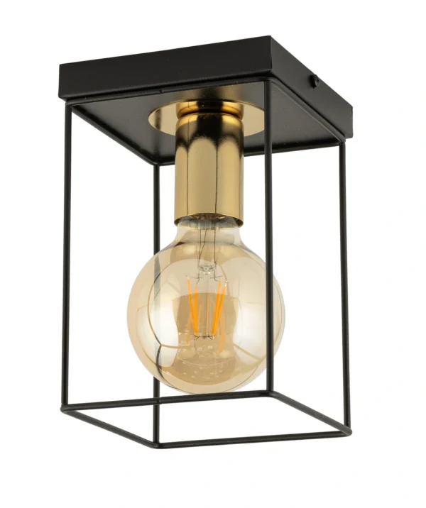 Plafon minimalistyczny VOX 1 czarny/złoty, 1 × E27 – Sigma Lighting 40702