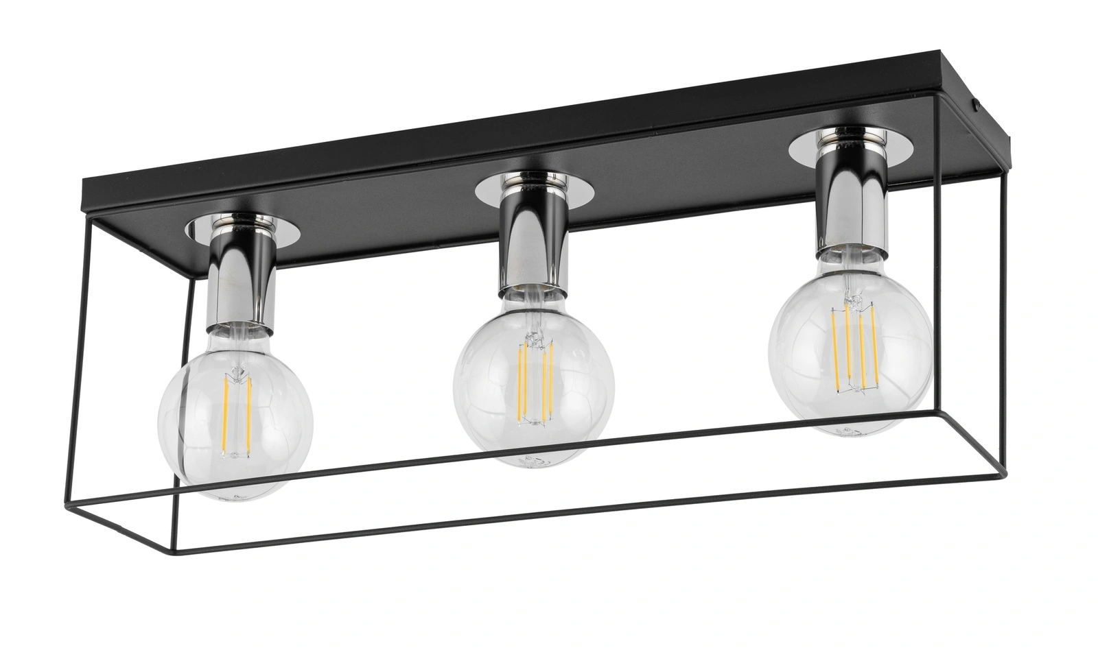 Plafon minimalistyczny VOX 3 czarny/srebrny, 3 × E27 – Sigma Lighting 40700