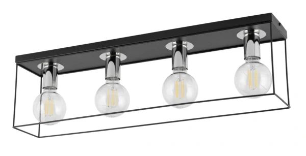 Plafon minimalistyczny VOX 4 czarny/srebrny, 4 × E27 – Sigma Lighting 40701