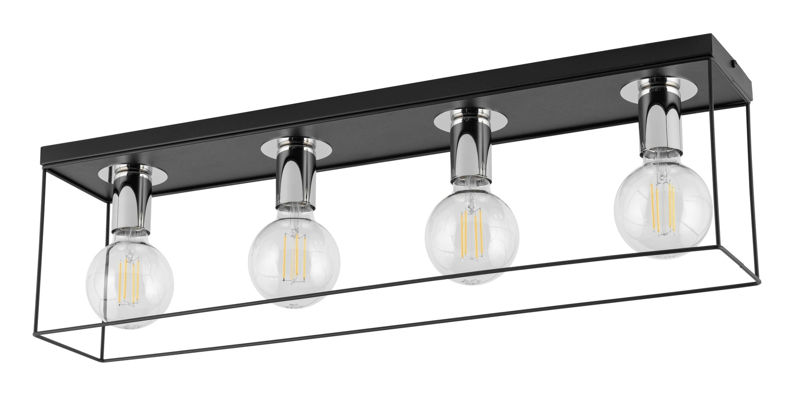 Plafon minimalistyczny VOX 4 czarny/srebrny, 4 × E27 – Sigma Lighting 40701