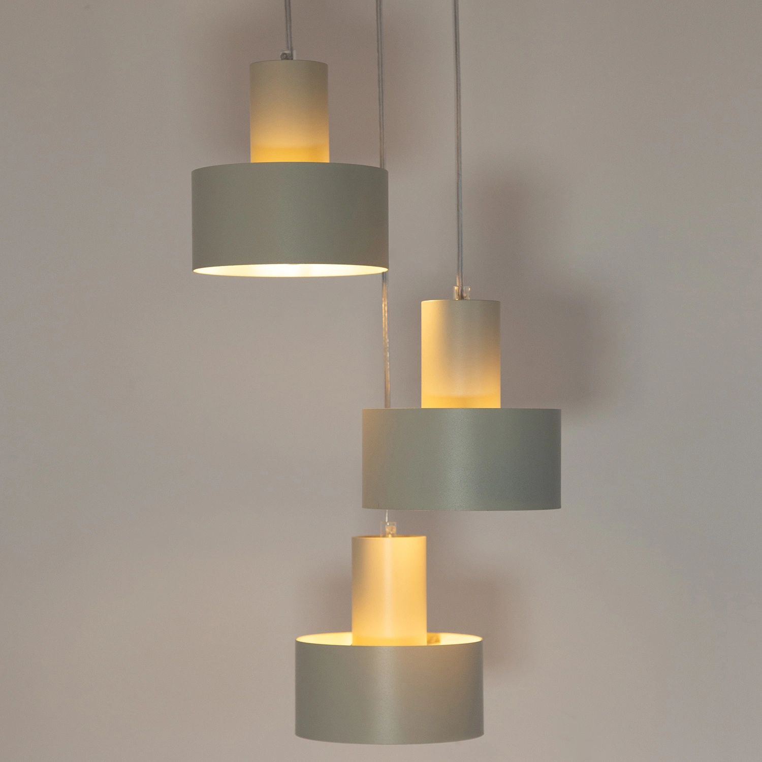 Lampa wisząca minimalistyczna RIF 3 koło szary beż, 3 × E27 – Sigma Lighting 41168 - obrazek 2