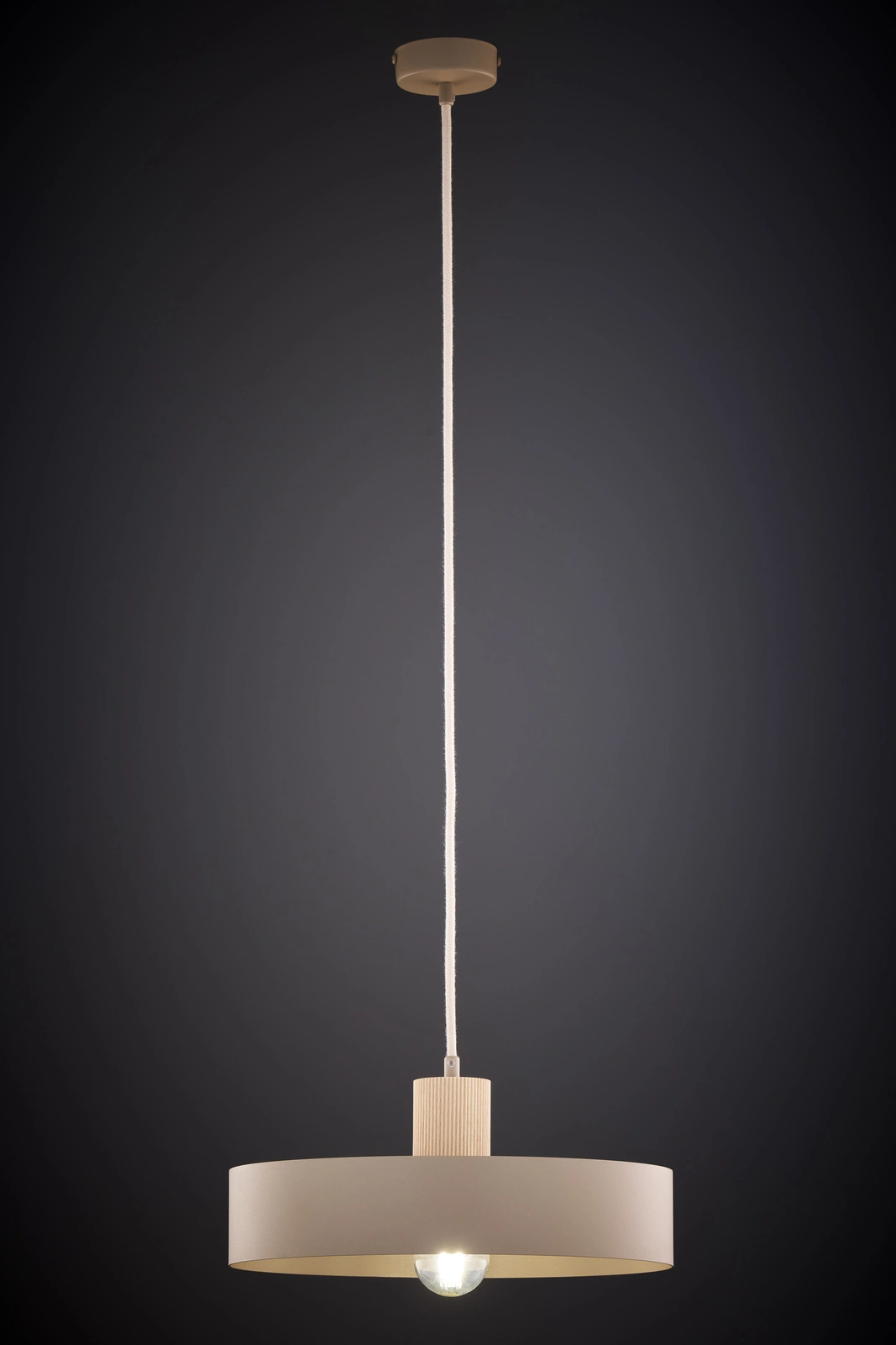 Lampa wisząca w stylu japandi RIF WOOD 1 L ciepły beż/drewno naturalne, 1 × E27 – Sigma Lighting 41870 - obrazek 4