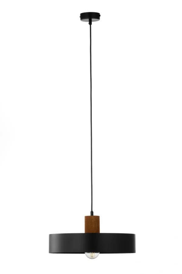 Lampa wisząca loftowa RIF WOOD 1 L czarny/jasny brązowy, 1 × E27 – Sigma Lighting 41860