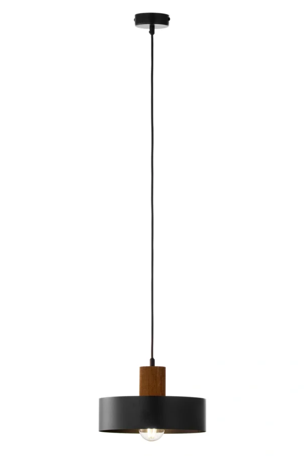Lampa wisząca loftowa RIF WOOD 1 M czarny/jasny brązowy, 1 × E27 – Sigma Lighting 41859