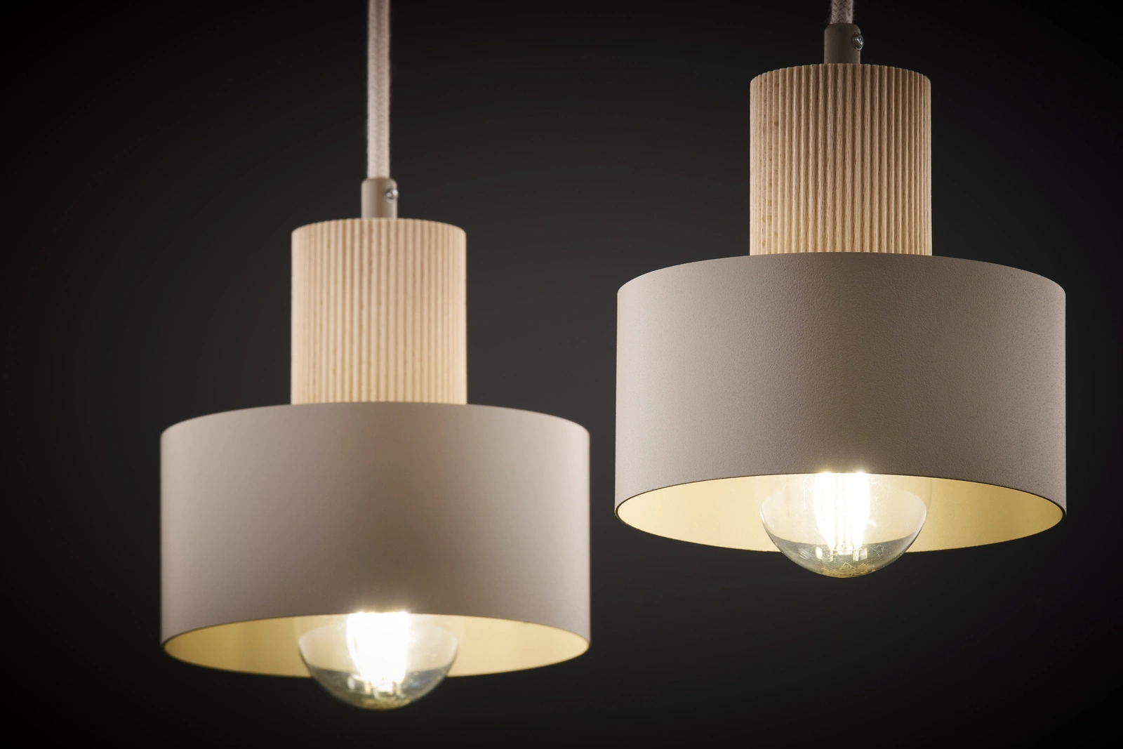 Lampa wisząca w stylu japandi RIF WOOD 2 ciepły beż/drewno naturalne, 2 × E27 – Sigma Lighting 41871 - obrazek 5