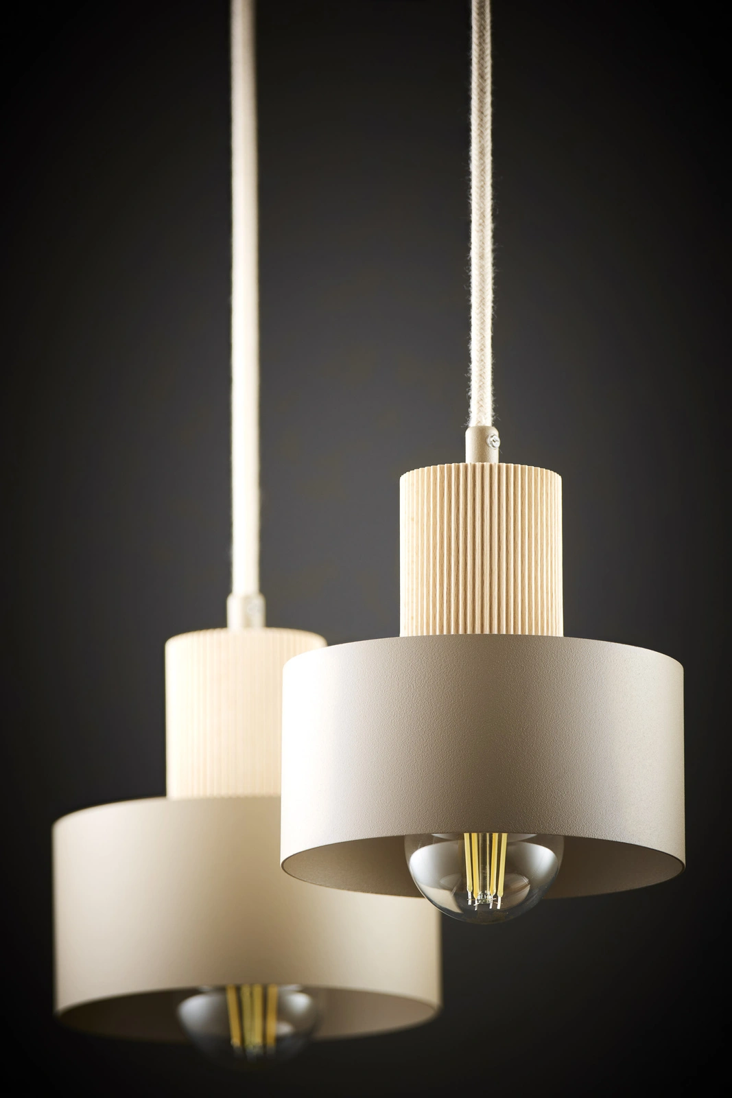 Lampa wisząca w stylu japandi RIF WOOD 2 ciepły beż/drewno naturalne, 2 × E27 – Sigma Lighting 41871 - obrazek 6