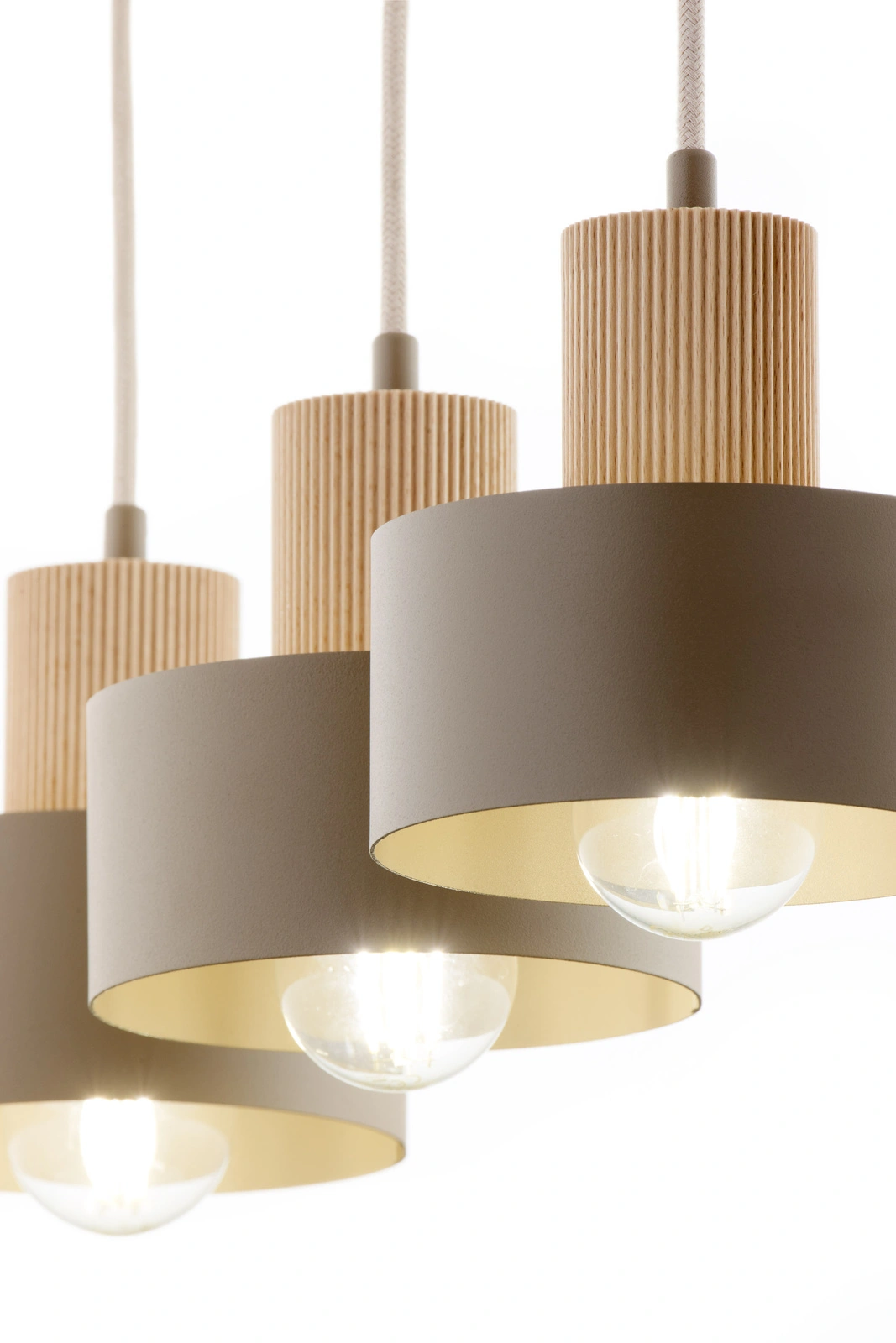 Lampa wisząca w stylu japandi RIF WOOD 3 ciepły beż/drewno naturalne, 3 × E27 – Sigma Lighting 41872 - obrazek 7