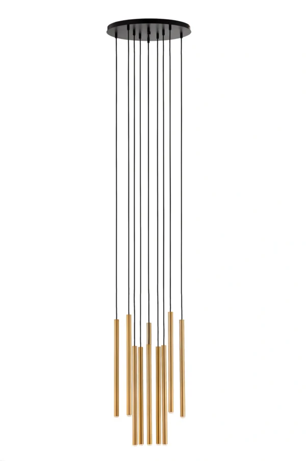 Lampa wisząca minimalistyczna SOPEL 10 ANTRESOLA dwa poziomy czarny złoty, 10 × G9 – Sigma Lighting 42056