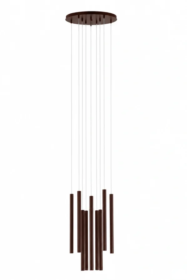 Lampa wisząca minimalistyczna SOPEL 10 ANTRESOLA dwa poziomy czekoladowy brąz, 10 × G9 – Sigma Lighting 42314