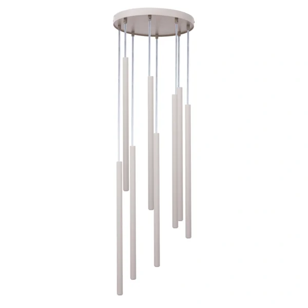 Lampa wisząca minimalistyczna SOPEL 8 koło szary beż, 8 × G9 – Sigma Lighting 41464