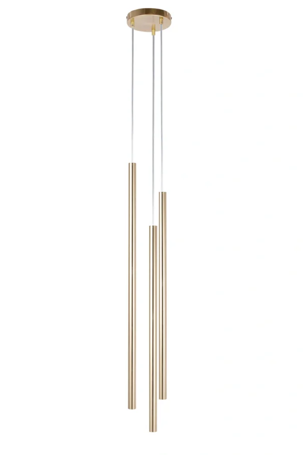 Lampa wisząca minimalistyczna SOPEL LUX SOPEL PREMIUM 3 koło długi złoty szczotkowany, 3 × G9 – Sigma Lighting 40964