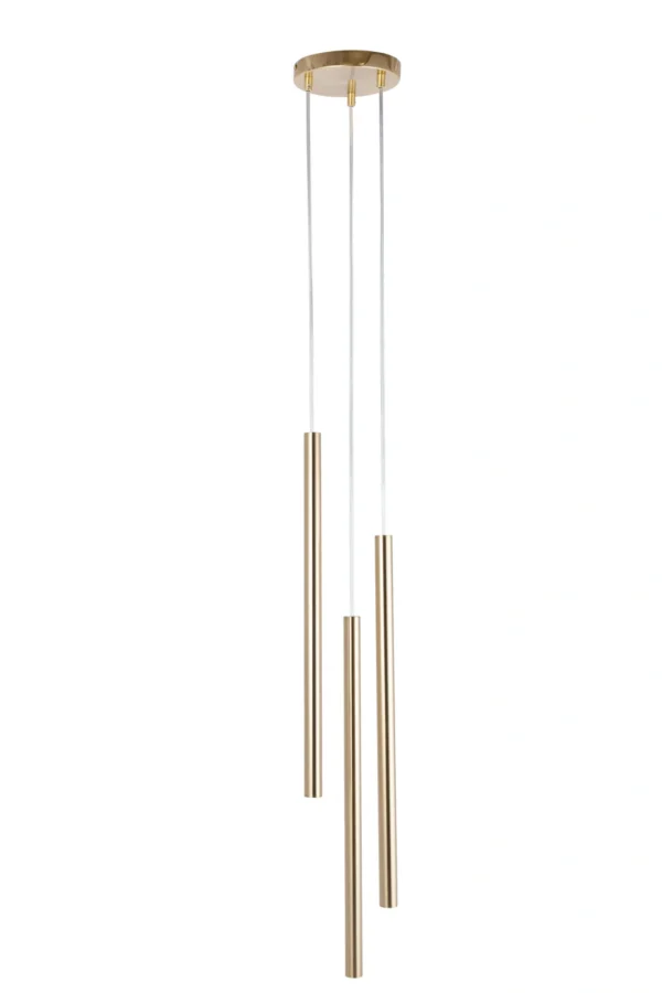 Lampa wisząca minimalistyczna SOPEL LUX SOPEL PREMIUM 3 koło złoty szczotkowany, 3 × G9 – Sigma Lighting 40958
