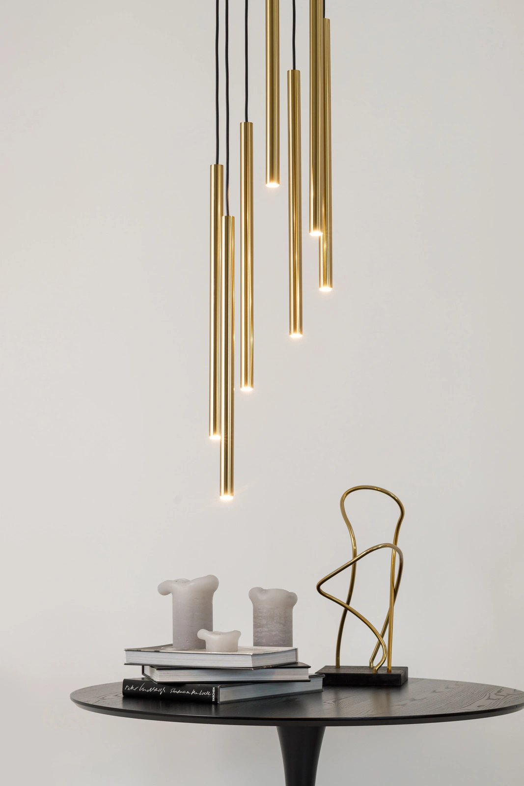 Lampa wisząca minimalistyczna SOPEL LUX SOPEL PREMIUM 7 koło długi złoty szczotkowany, 5 × G9 – Sigma Lighting 40966
