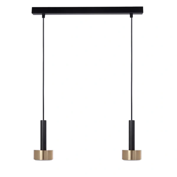 Lampa wisząca minimalistyczna STAMP 2 czarny/złoty szczotkowany, 2 × GX53 – Sigma Lighting 41250