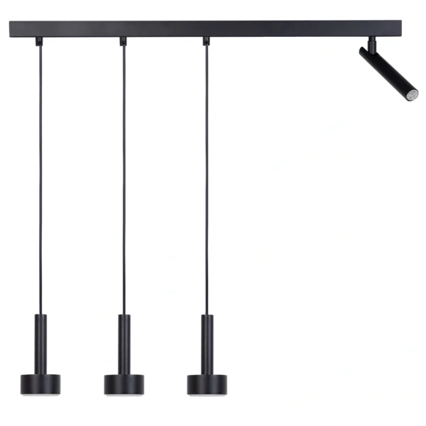Lampa wisząca minimalistyczna STAMP 3 + 1 czarny, 4 × GX53 – Sigma Lighting 41246