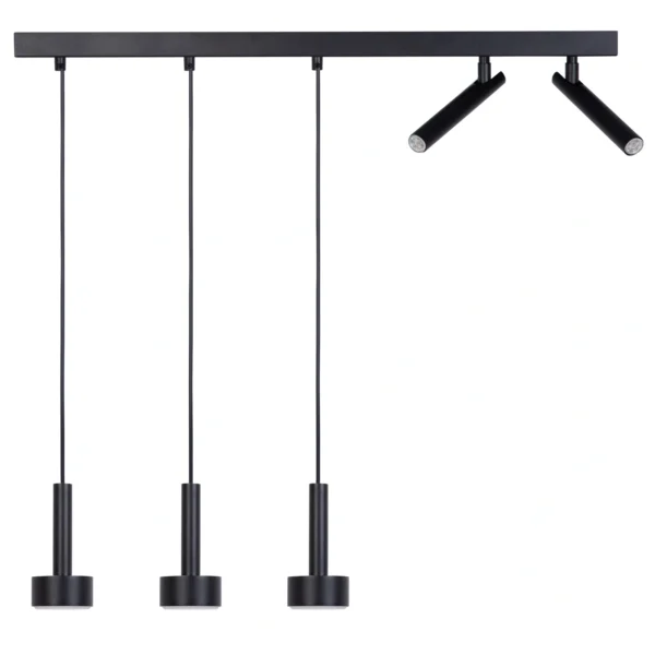 Lampa wisząca minimalistyczna STAMP 3 + 2 czarny, 5 × GX53 – Sigma Lighting 41247