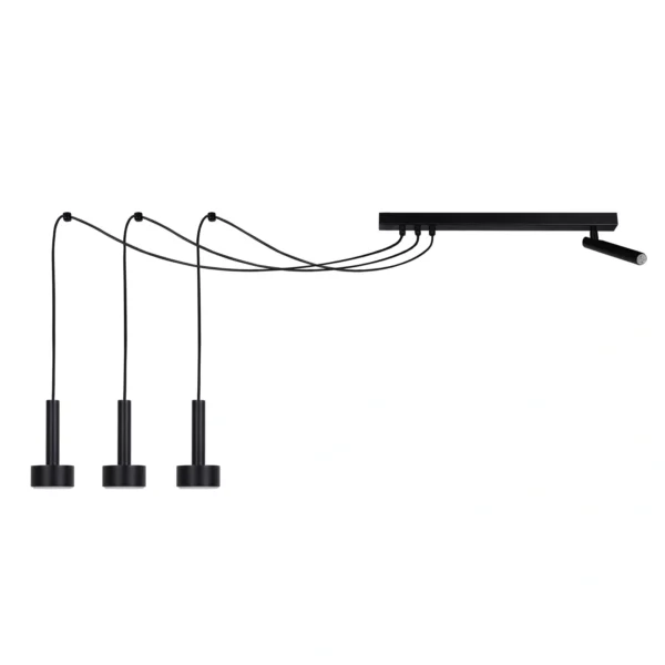 Lampa wisząca minimalistyczna STAMP SPIDER 3 + 1 czarny, 4 × GX53 – Sigma Lighting 41255
