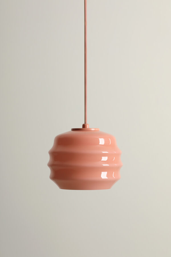 Lampa wisząca nowoczesna Aldex PUFF GLAZE 1160G11 koralowa 1×E27