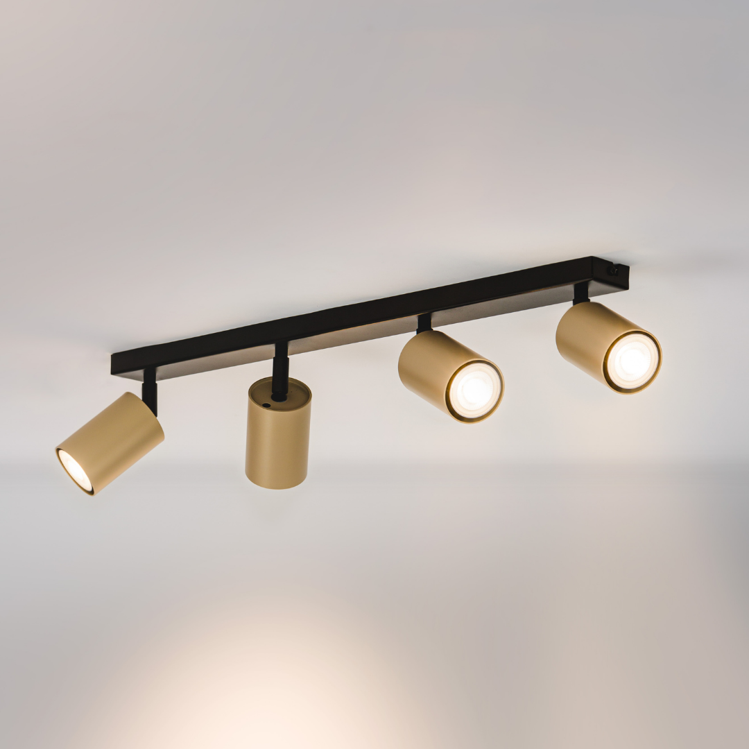 Spot sufitowy minimalistyczny ZOOM 4 czarny/złoty /spot, 4 × GU10 – Sigma Lighting 33322 - obrazek 2
